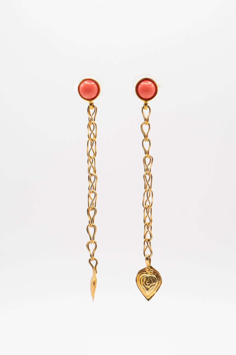 Pendientes Cadena Vintage Coral